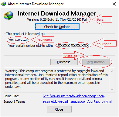 free idm serial key for registration